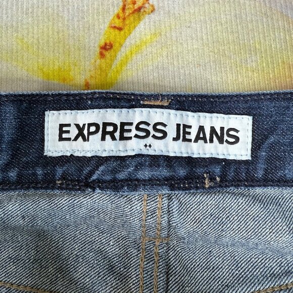 Express Jeans Mens Size 30x30 Blue Rocco Slim Fit Straight Leg Distressed Denim - Picture 3 of 10